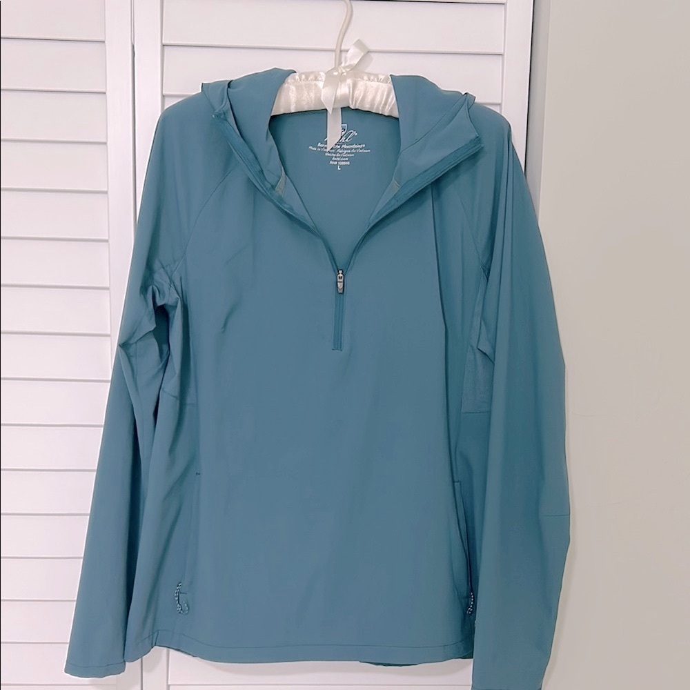 Kuhl Hooded Long Sleeve Windbreaker Jacket Size L Teal
